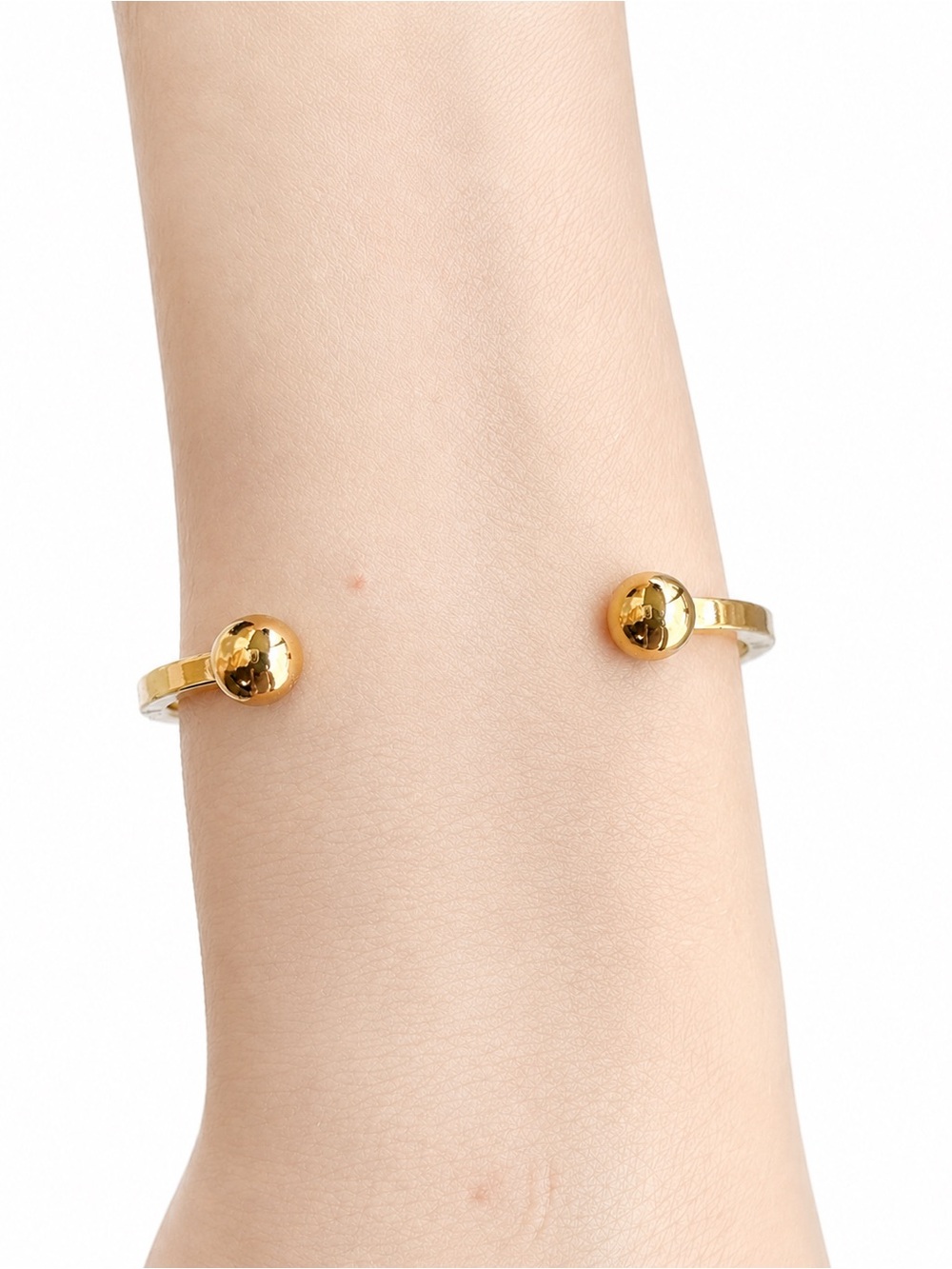 Gold Ball Open Cuff Bracelet - Women Jewelry